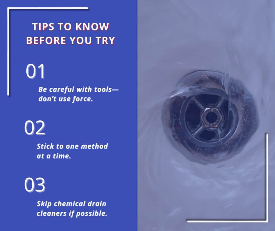 what to know before you attempt to unclog a drain
