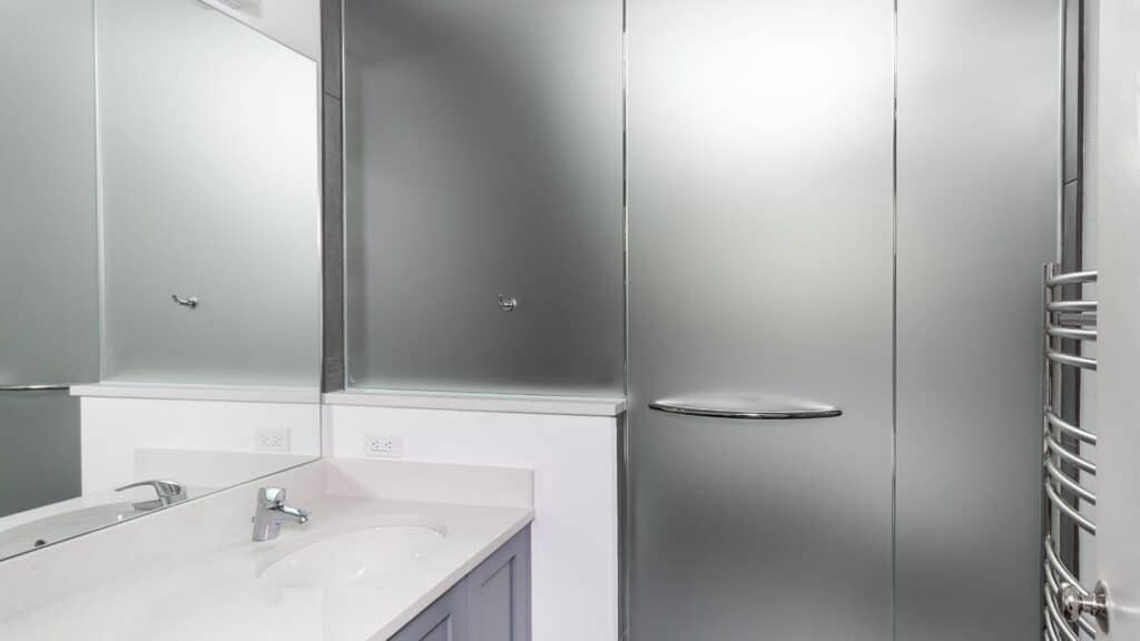 frosted glass shower door