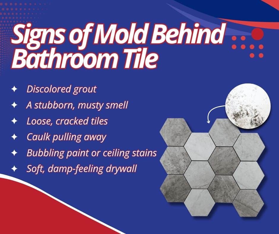 signs of mold behind bathroom tile